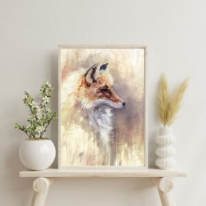 Kettu-abstrakti-villielain-taide-maalaus-oljyvarimaalaus-taidejuliste. Taitelija Joni Aikio. Voimaeläin